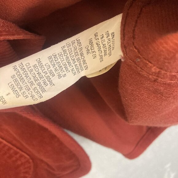 LL Bean Corduroy Jacket Womens Medium Petite PM Pockets Button Up Red Fall - Picture 13 of 16